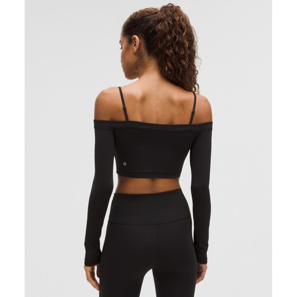 Lululemon Wunder Train Off Shoulder Long Sleeve Shirt Black