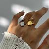 Yori Fashion Adjustable Corrugated Irregular Hollow Open Ring High Quality Exquisite Jewelry for Women