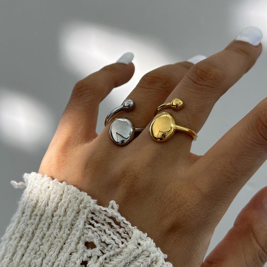 Yori Fashion Adjustable Corrugated Irregular Hollow Open Ring High Quality Exquisite Jewelry for Women