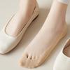 5Pairs Solid Color Invisible Tabi Socks Mesh Non-slip Toe Socks Boat Socks Set Women  Girls
