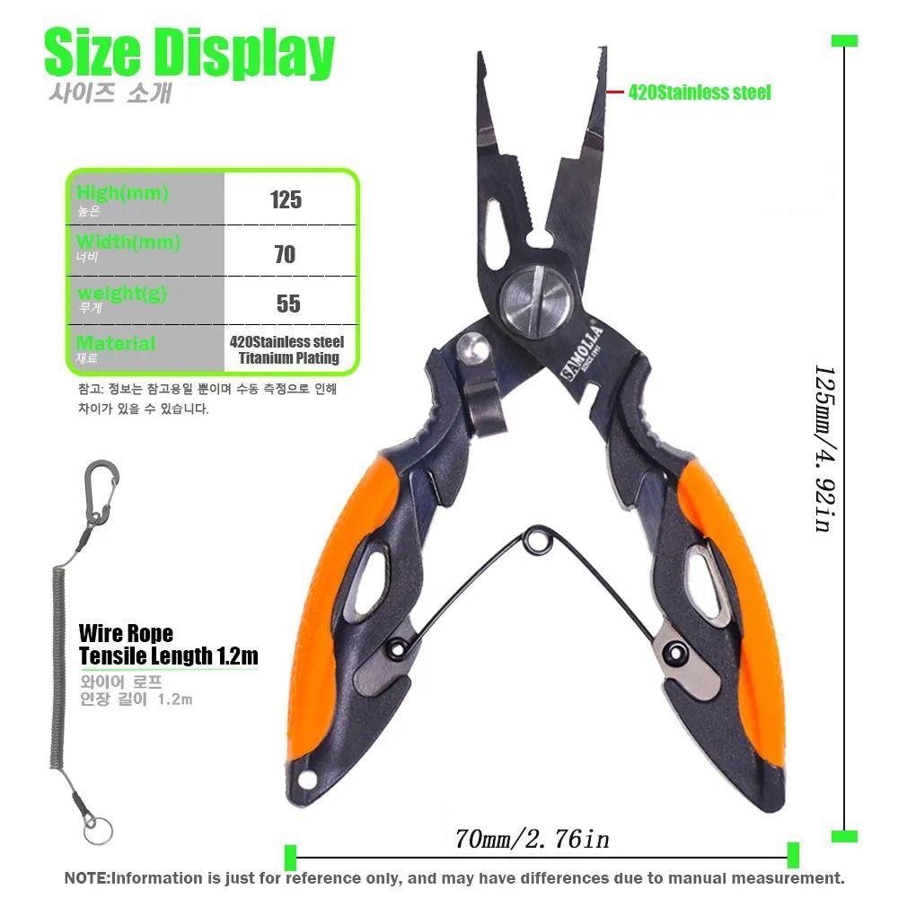 Anti-slip Fish Pliers Non-Slip Handle High-strength Fishing Tied Hooks Pliers Multifunctional Stainless Steel Luya Pliers