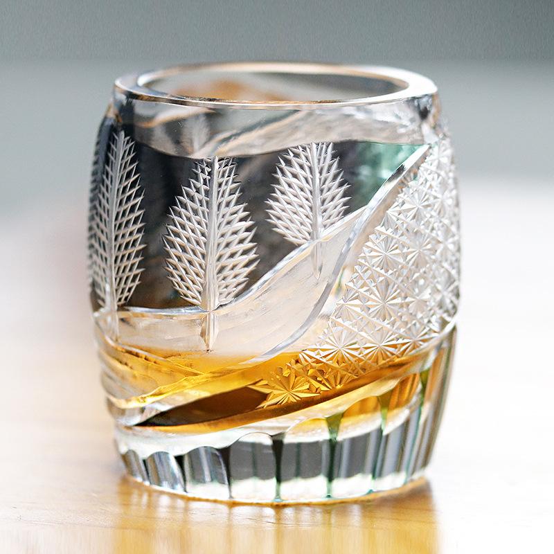 Japanese Handmade Crystal Whisky Glass, Light Luxury Retro Foreign Wine Glass
