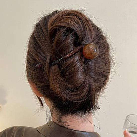 3Pcs Banana Clip Set Beads Decor French Style Hair Clips Women Non-Slip Twist Ponytail