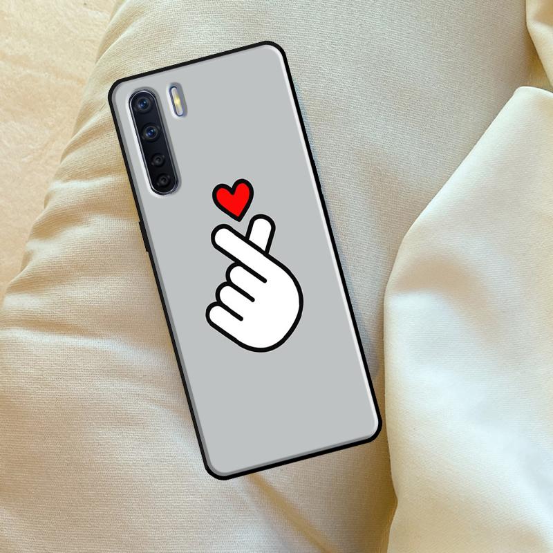 Kpop Finger Heart Case For Oppo A6 A5 Pro A15 A57 A17 A54 A74 A94 A76 A16 A96 A40 A60 A80 A18 A38 A58 A78 A98