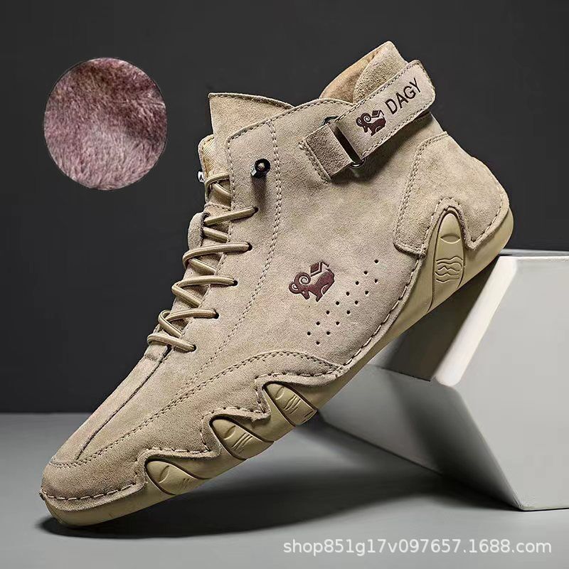 Didi Ram popular men's shoes high-top cotton shoes men's casual shoes winter velvet thickened shoes Martin boots men's