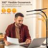 Touch Control LED Desk Lamp with Clamp, Eye-Caring Clip on Lights for Home Office, Dimmable Swing Arm Architect Task Table Lamps
