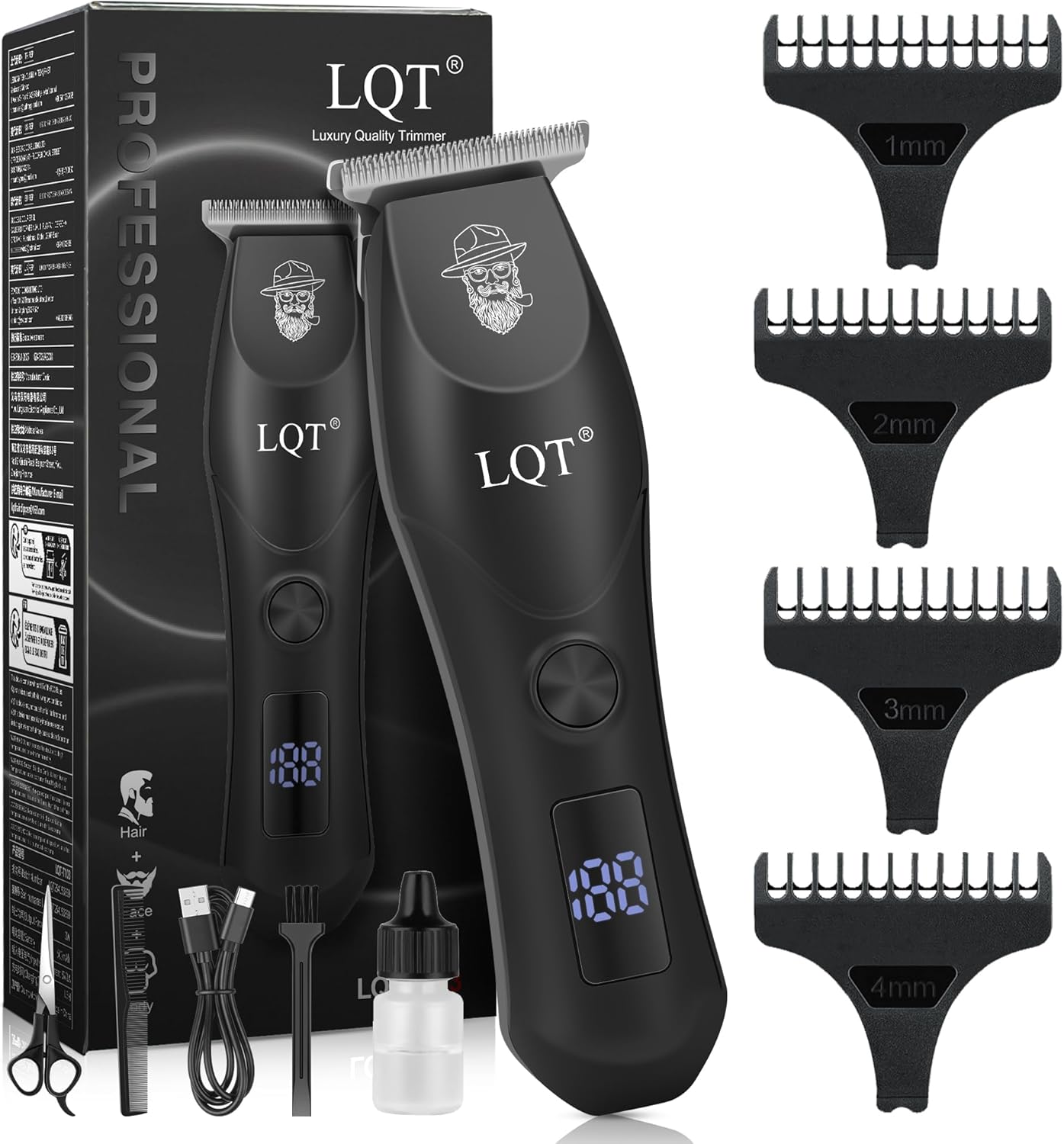 Clippers for Men - Cordless & Corded Dual Mode, 2-Speed & LCD Display, Complete Barber Kit, Scissors, Guide United States