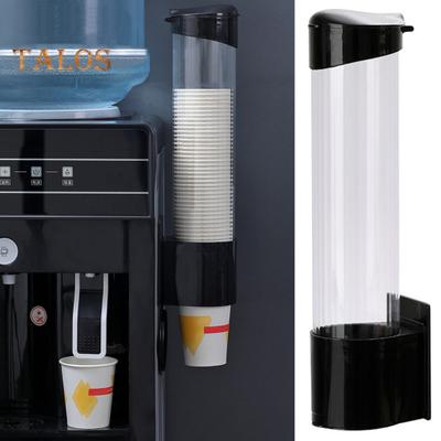 Paper Cup Dispenser Wall Mount Punch-free Pull Type Clear Visible Dustproof Lid Disposable Plastic Water Cup Storage Holder Home Supplies