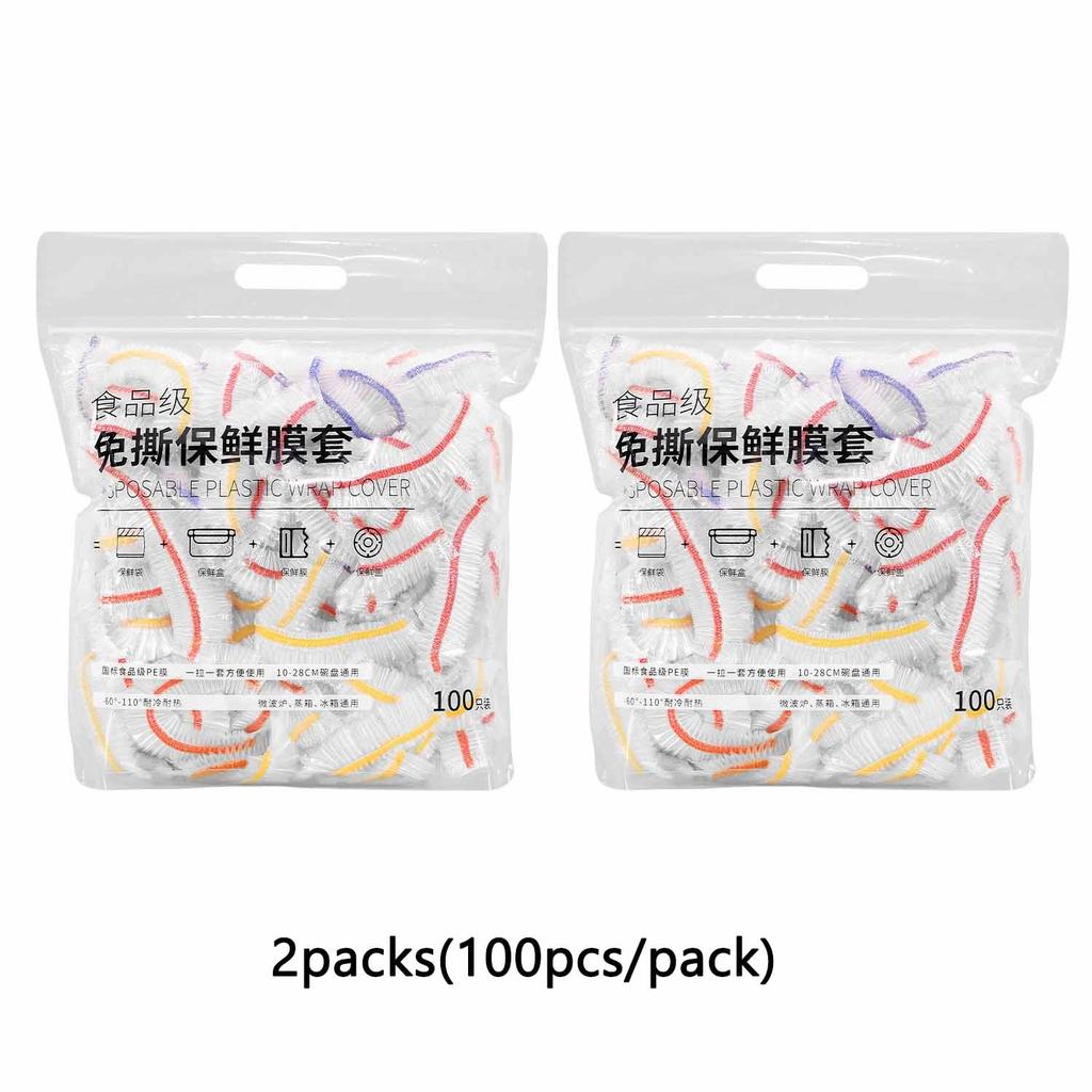 2packs Thickened Food Grade PE Disposable Plastic Wrap Elastic Dust Cover Shower Cap Universal