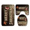 Christmas Bathroom Floor Mat Toilet Three-Piece Set