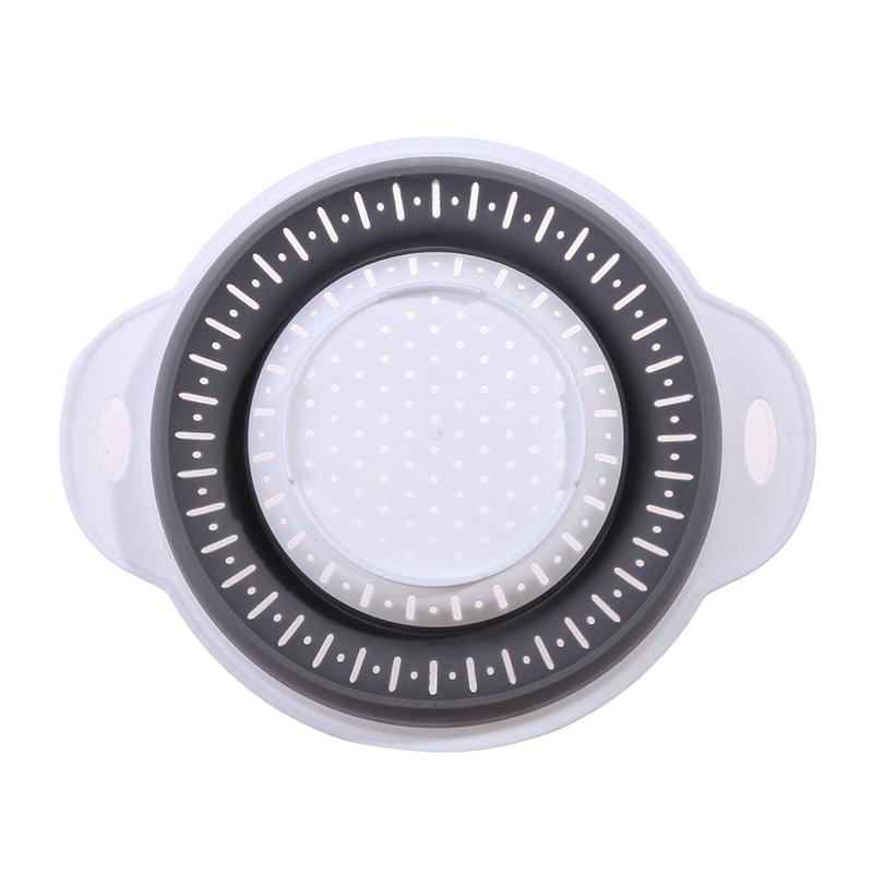 Silicone Kitchen Foldable Storage Basket Collapsible Colander Strainer Fruit Vegetable Drainer Kitchen Draining Filter Organzier