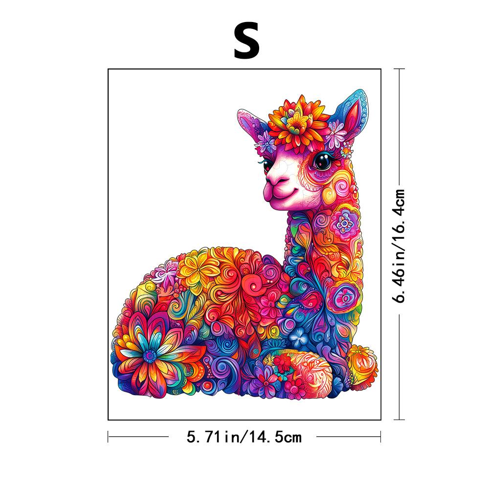 Adorable Alpaca Handcrafted Wooden Puzzle | Family Interactive Brain-Teasing Game & Creative Decorative Collectible | Eco-Friend