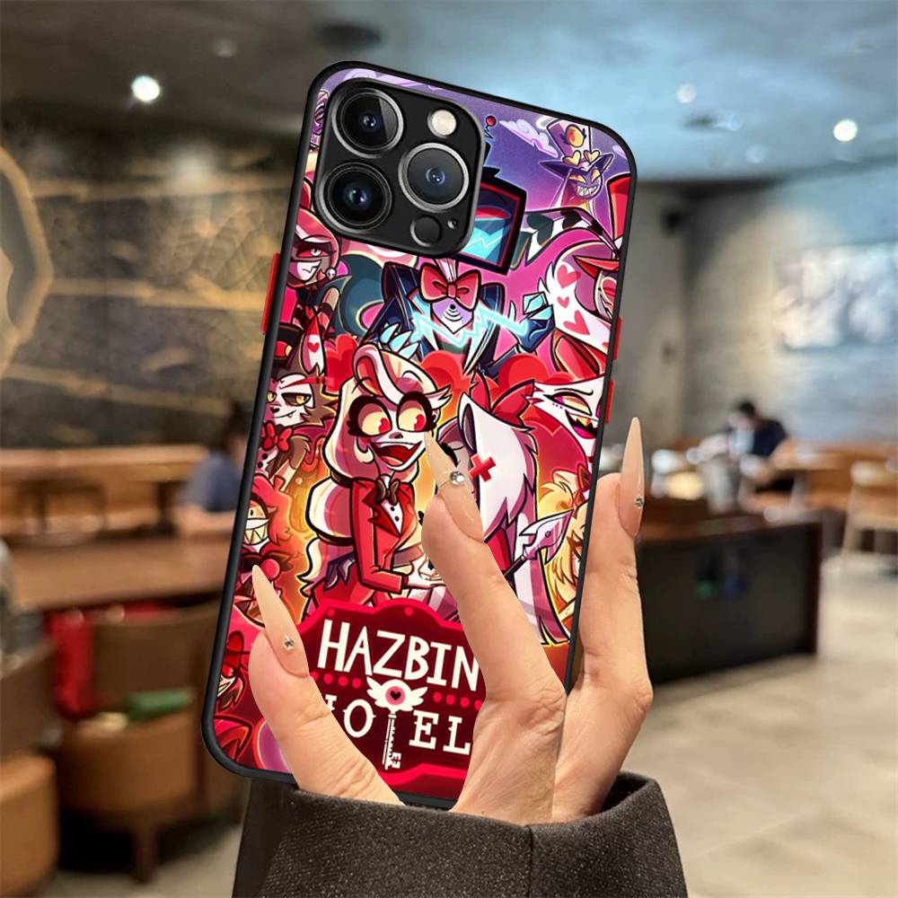 H-Hazbin Hotel Matte Cover Phone Case For iPhone 16 15 14 11 12 13 Mini Pro Max X XR XS shockproof