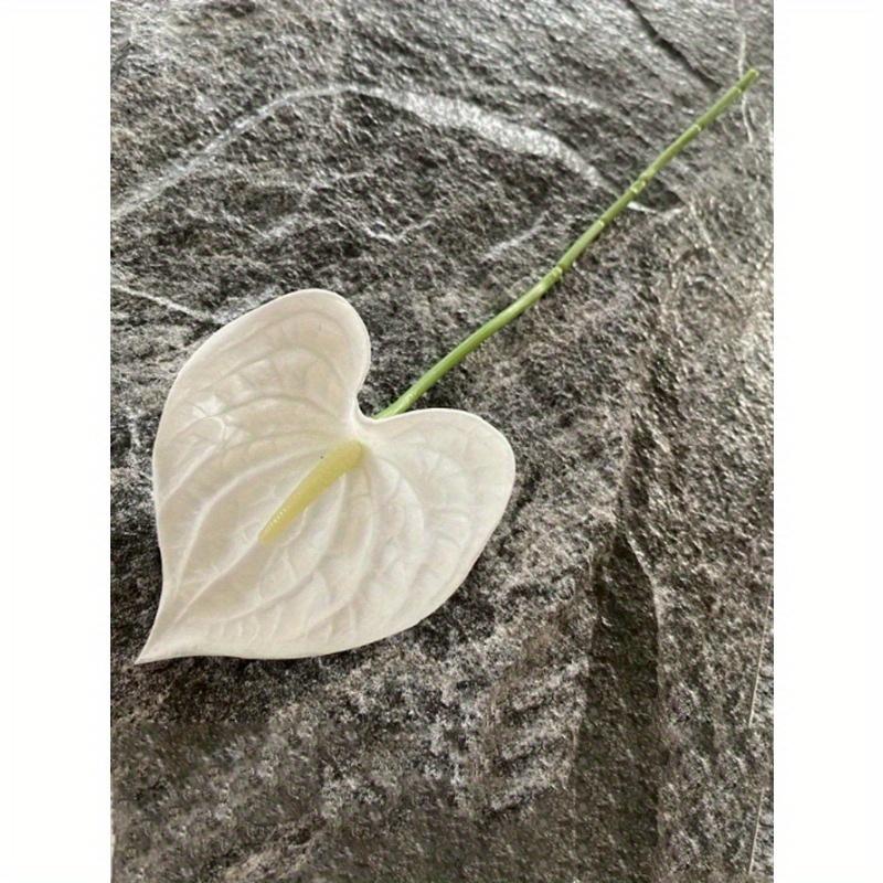 

1 шт. Искусственный на ощупь мягкий резиновый красный лист пальмы реквизит, домашний декор искусственная цветочная композиция белый