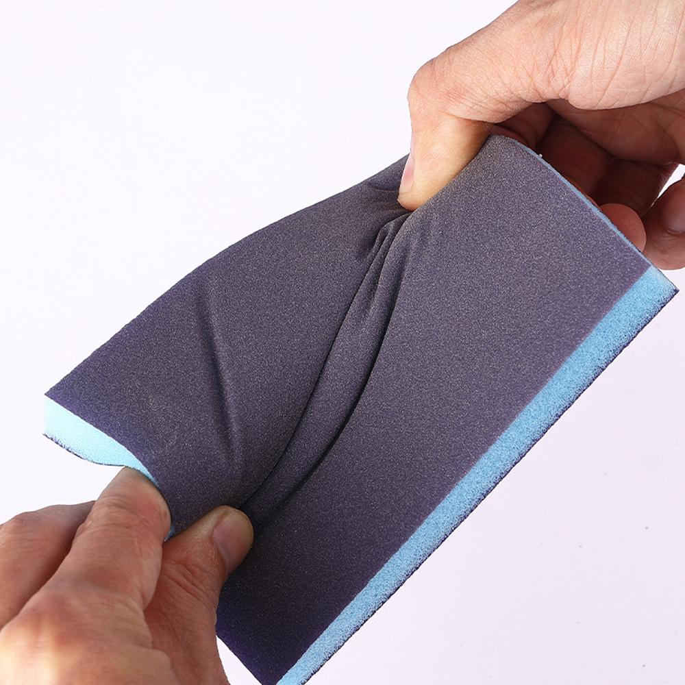 6PCS Sanding Sponge Set 60-320 Grit Coarse Medium Fine Washable Reusable Wet Dry Blocks for Wood Metal Glass Furniture Paint