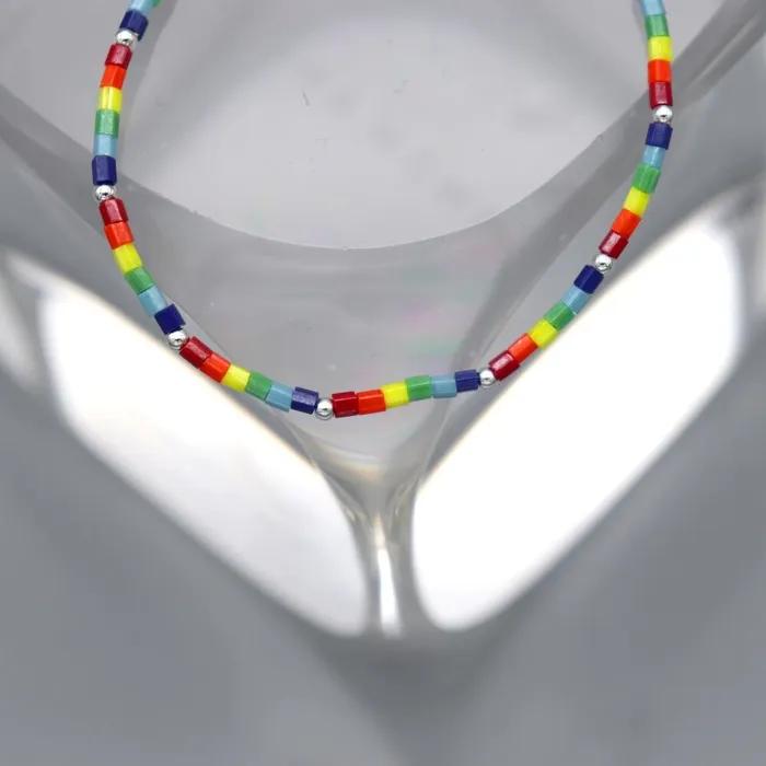 Rainbow Delica Beads Bracelet Rainbow Color Delica Beads Layered Bracelet