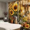 2 Pcs Sunflower Tool Print Curtains,suitable for Bedroom,living Room Kitchen Decoration,home Decoration,window Decoration