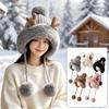 Deer Antler Design Trapper Hat Warm Insulation Winter Hat Cozy Knit Beanie  Outdoor Wear