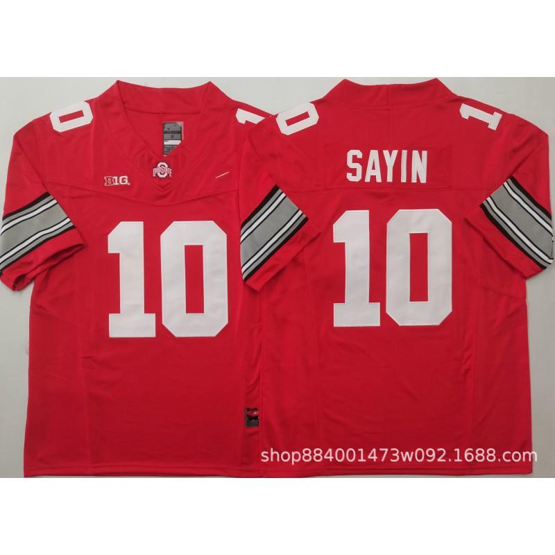 Mens Ohio State Buckeyes Rugby Jersey Training Shirt Cotton Blend Embroidered Football Uniform College Team Practice
