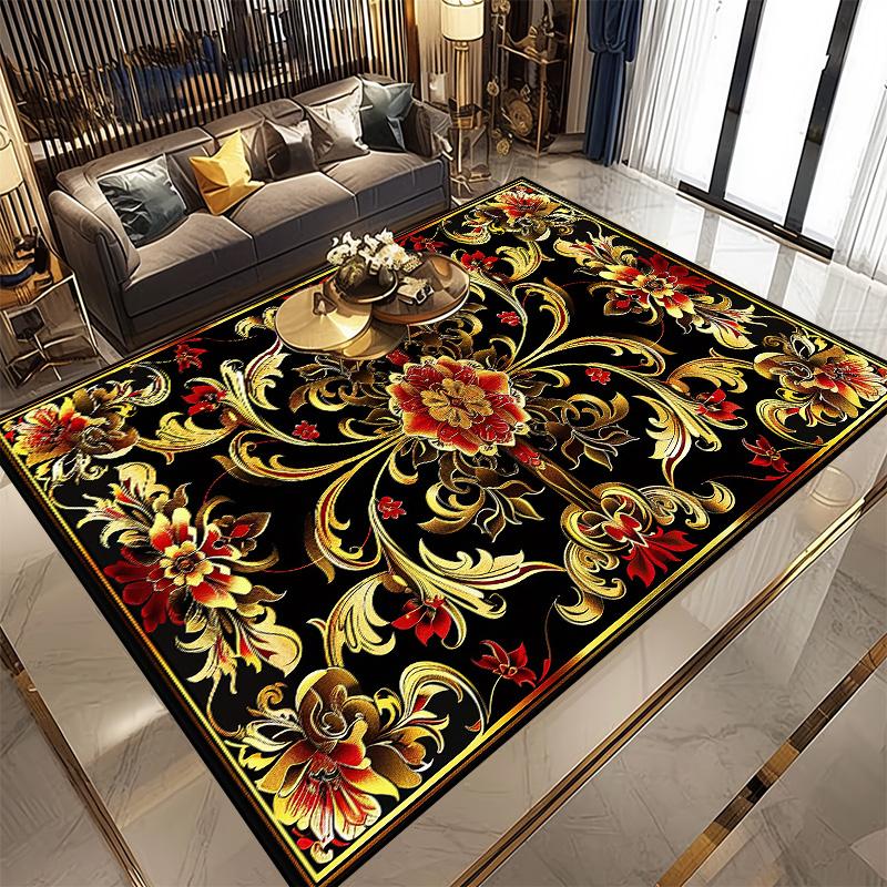 Retro Persian Carpet for Living Room Home Decoration Classical Antiskid Rugs Large Size Room Rug Washable Door Mat for Bathroom