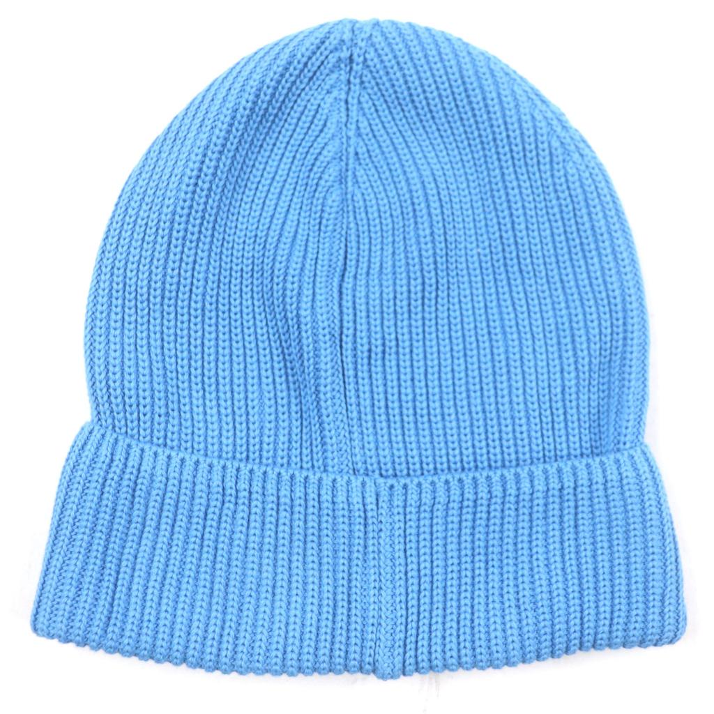 Excellent MONCLER Knit cap Hat with logo patch blue cotton mens Used