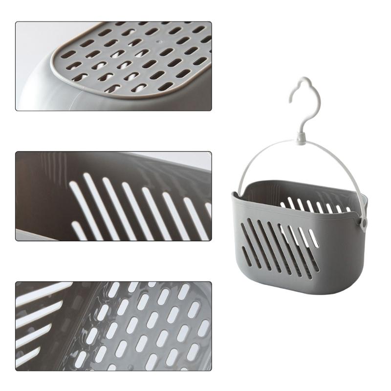 Hanging Shower Holders With Drainage Holes And Handle For Bathroom Organization Plastic Storage Basket Multi Purpose Bath Accessories