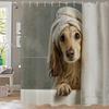 Modern Lovely Puppy Shower Curtain Bath Curtain Cute Dog Printed Bathroom Curtains For Home Decoration Curtain With Hooks