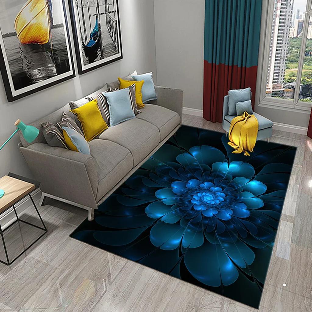 3D Floral Flower Pastoral Carpet Home Decor Entrance Door Mat Living Room Bedroom Entrance Decor Carpet Bathroom Non-slip Mats