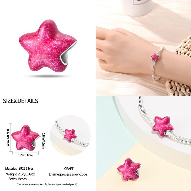 100%Copperpink Series Stars & High Heels Charms Fitoriginal Bracelets Diy Jewelry Making For Women Gift