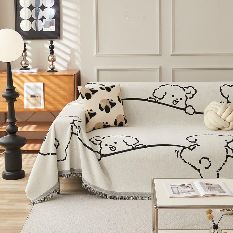 BEPAN 1PC Sofa Towel Cartoon Sofa Cover Nordic Simple Modern Four-season Chenille All-inclusive Blanket