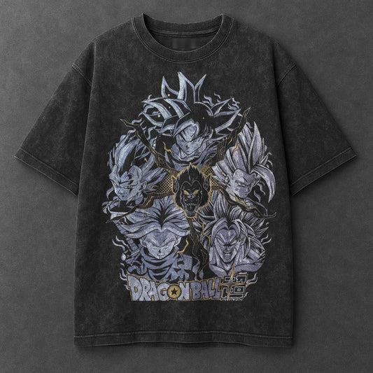 2026 Anime Dragon Ball Vintage Washed Oversized TShirt Man Women Cotton Short Sleeve Tee Casual Top Mens Clothing Y2k Harajuku