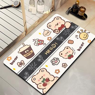 Toilettenbodenmatte Kieselgur Badezimmer Saugfähige Matte Toilette Toilettentür Rutschfeste Fußmatte Eingangstürmatte