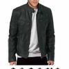 Gu .Seemio Couro Genuíno Vestuário Masculino Motocicleta Jaqueta de Couro de Vaca Fino Gola Curta Design Moda