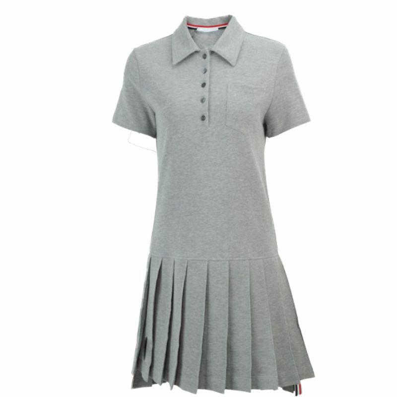 

TB Летнее поло с коротким рукавом, дышащее и простое, плиссированная юбка Gray S