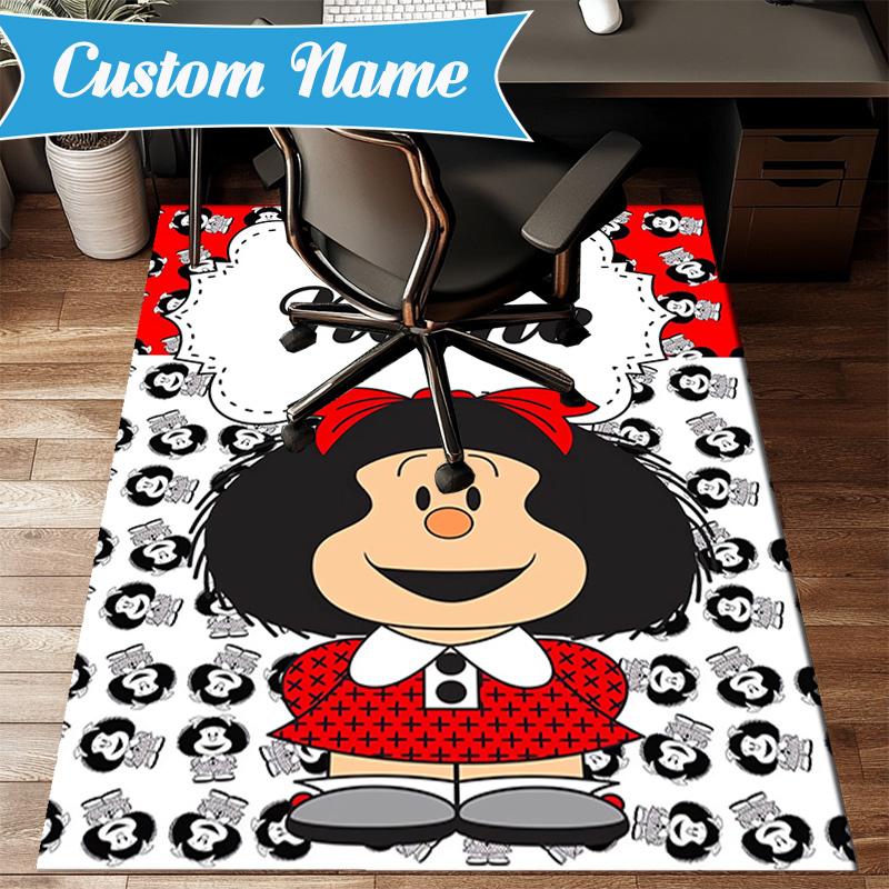 Custom Name Mafalda's Portrait Rug Game Carpet, Floor Mat for Bedroom Living Room Entryway Rug, Home Decor Idea Gift for Christmas Birthday