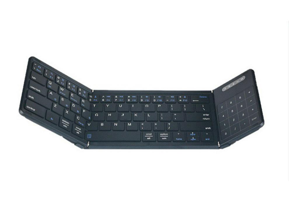 New Wireless Folding Bluetooth Keyboard with Touchpad and Numeric Function