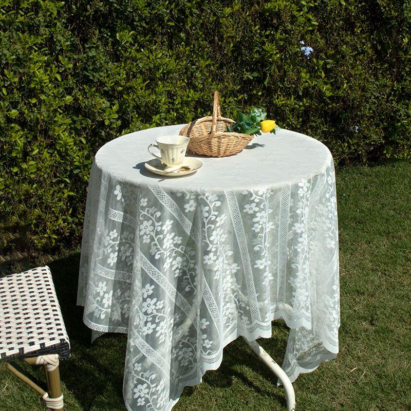 

Кружевная скатерть в стиле ретро, в пасторальном стиле, с цветочным рисунком, круглая, пылезащитная, из хлопково-льняной ткани, одеяло для пикника Stripes Lace 70*70cm]