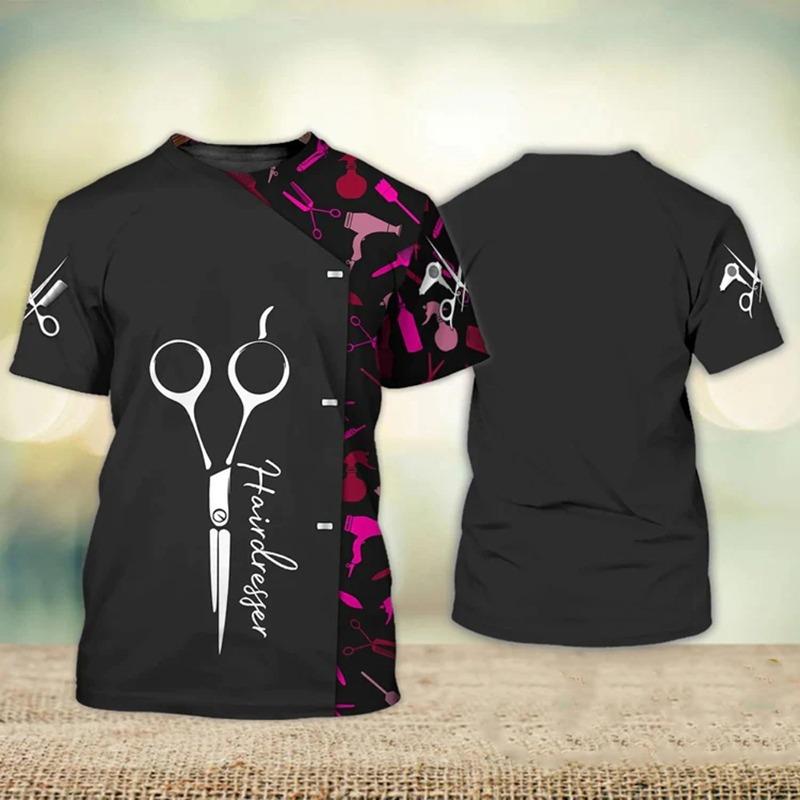 New Barber Hairdresser 3D Print T-shirts Women Uniform Streetwear Workwear T Shirt Harajuku Oversized Tops Tees Unisex Clothing