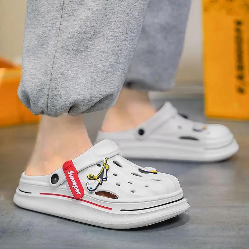 Male Slipper Eva Slides Height Beach Clappers 2024 Casual Men's Shoe Cheap Shoes Korean Style Fashion Elegant Summer Sale Style
