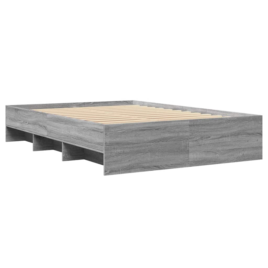Bed Frame Gray Sonoma 120 x 190 cm Particleboard