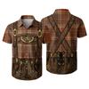 Camisa de Manga Corta con Botones para Hombre con Estampado Vintage de Festival Corte Relajado Informal para Fiesta y Uso Diario