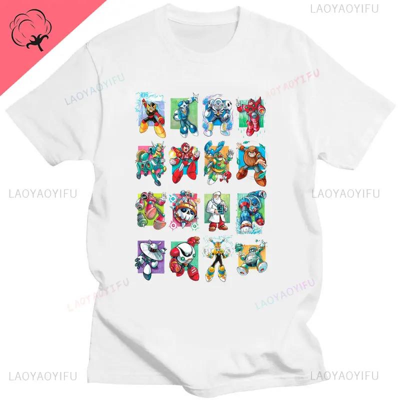 Official Megaman Player Select Men'S T-Shirt Mega Man Video Game Men Printed Tee Fashion Summer Cotton Casual Men'S Gift T Shirt