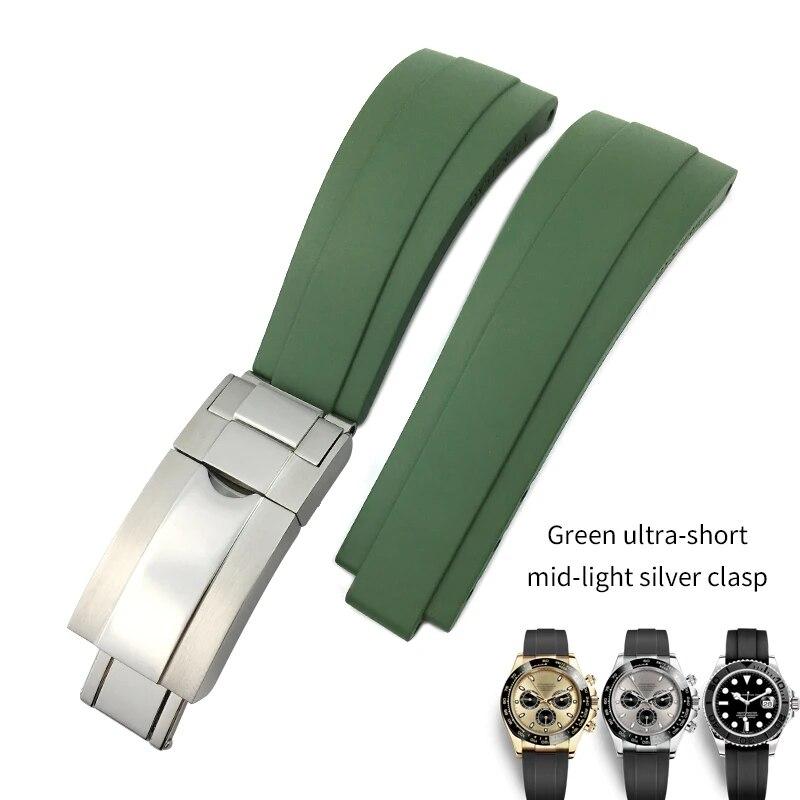 20mm vysoce kvalitní gumový pásek na hodinky pro roli Daytona GMT Submariner GMT OYSTERFLEX černý náramek vodotěsný pásek na hodinky