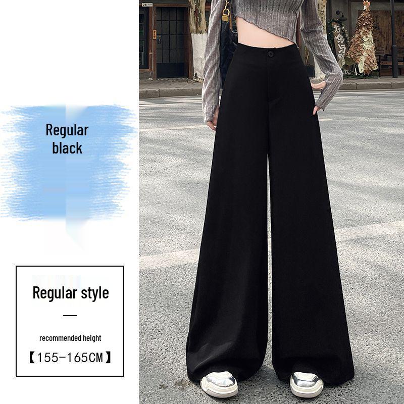 Women's 2026 Spring/Summer Wide-Leg High-Waisted Drape Straight Pants