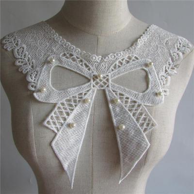 Lace Embroidery Milk Silk Imitation Pearl Decorative Collar for DIY Sewing Accessories