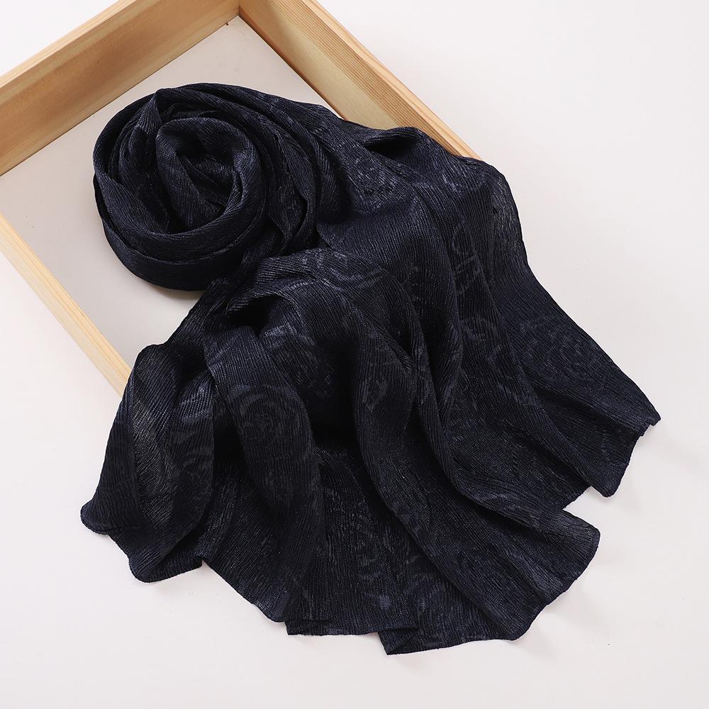 New women's bag head rose pattern scarf, Malaysian crumpled fashion wrap headscarf