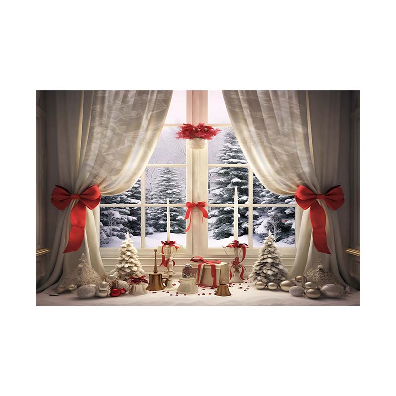 Indoor Window Sill Winter Snow Scene Children Shooting Background Cloth Background Wall Decoration Photo Cloth