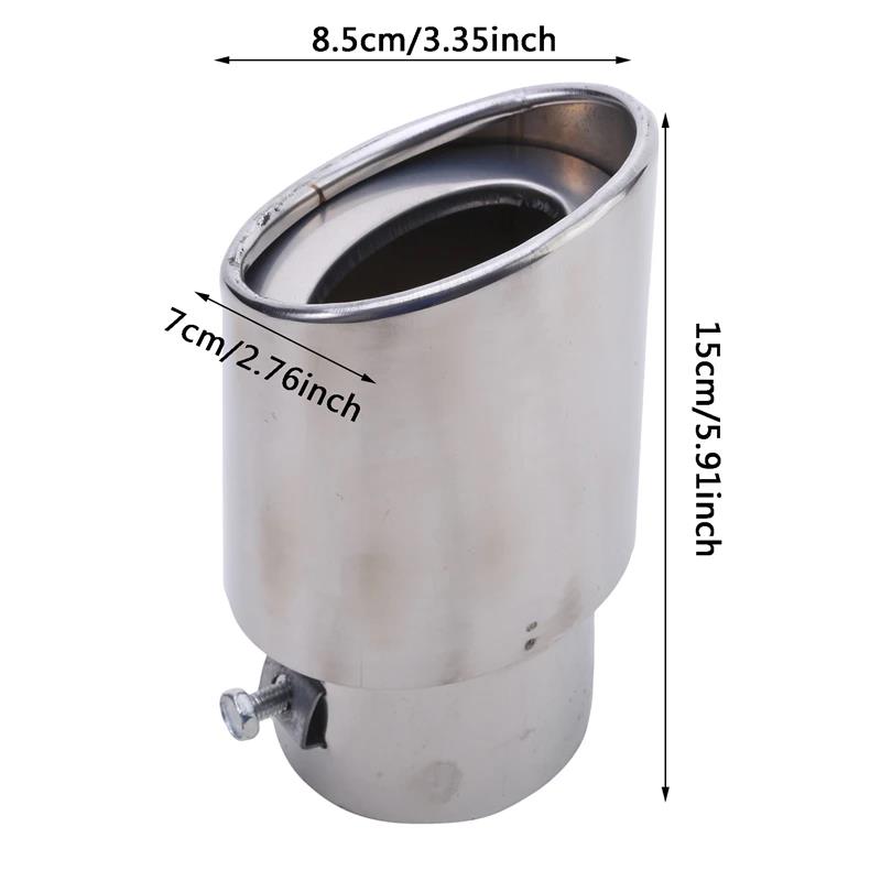 Practical Car Exhaust Muffler Tip Round Stainless Steel Tail Rear Chrome Pipe