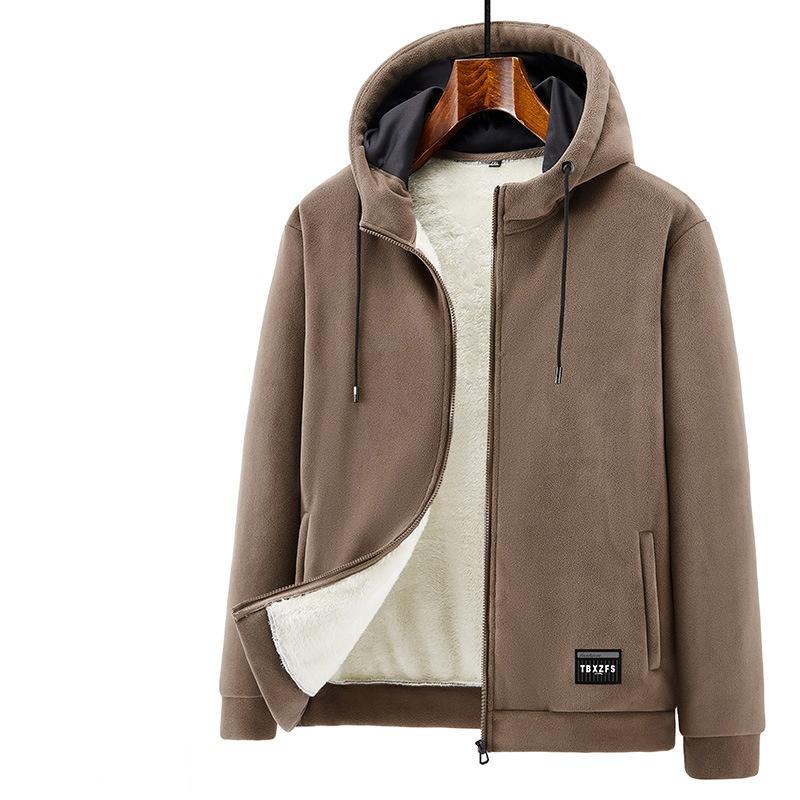 Men s Autumn Winter Fleece Winter Loose Casual Fleece Thickened Jacket Thermal Hooded Men Autumn and Winter XS 4089₽