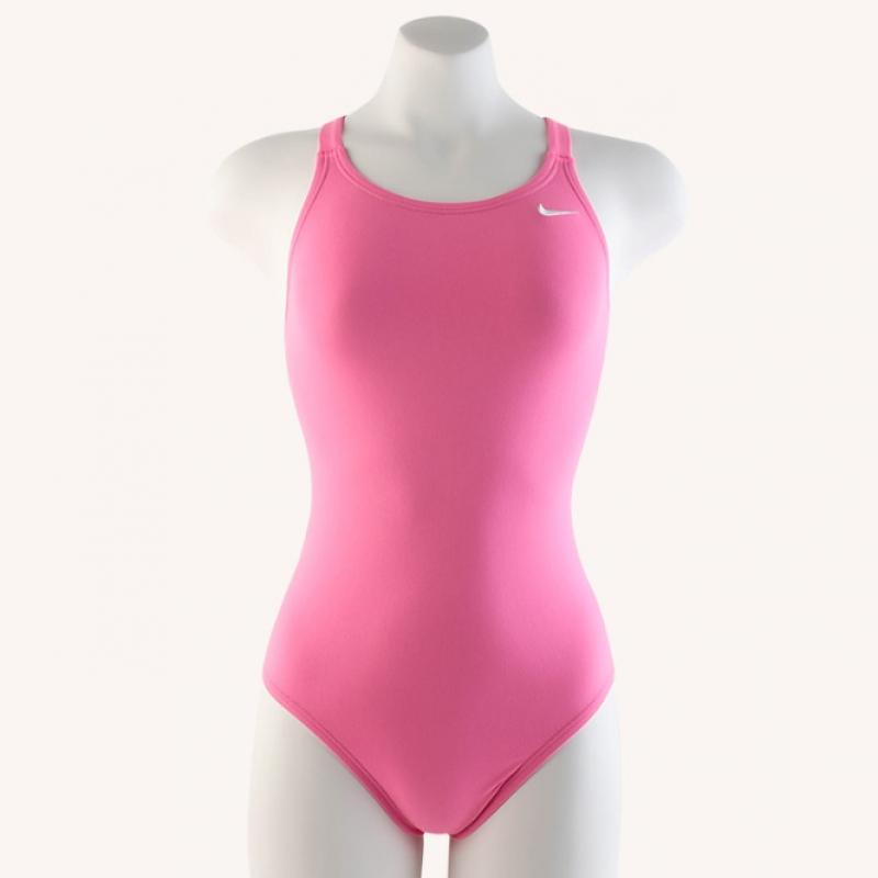 Nike Women Anser Solid Fastback Swimsuit Pink Glow Nessa001